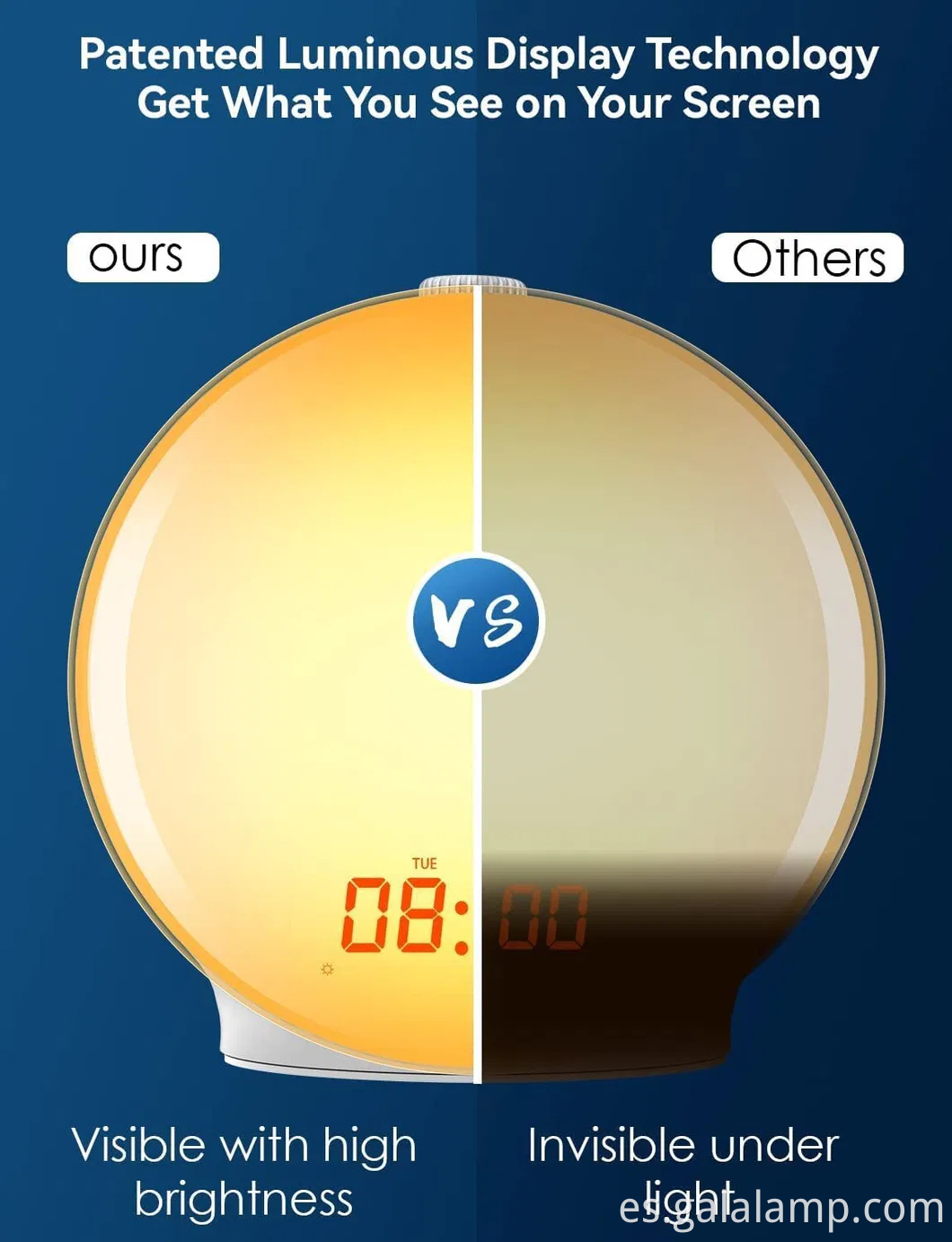 Despertador de la mañana radiante con radio FM y luz nocturna relajante